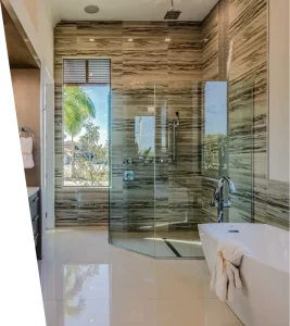 Frameless Shower in Renovated Master Bath