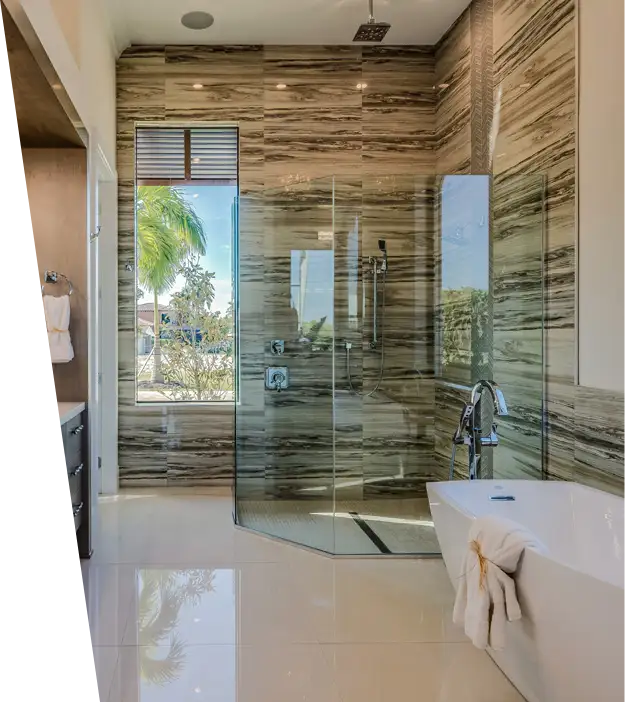 Frameless Shower in Renovated Master Bath